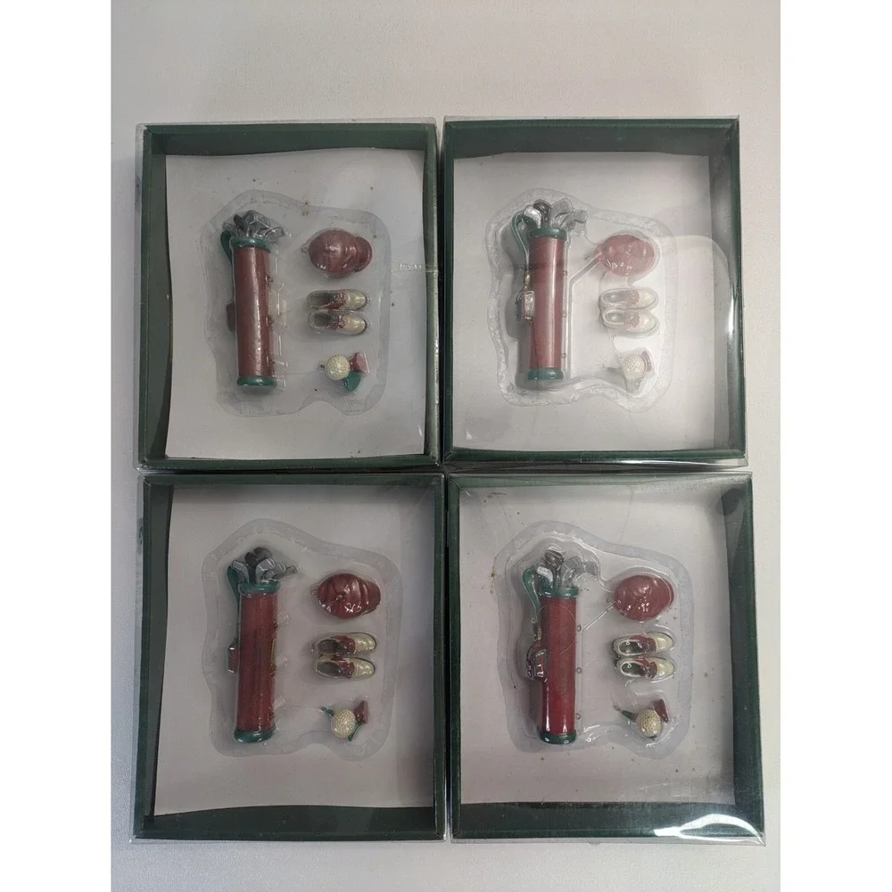 Vintage DEPARTMENT 56 PASTIMES GOLF GOLFER CHRISMAS TREE ORNAMENTS NOS Z22